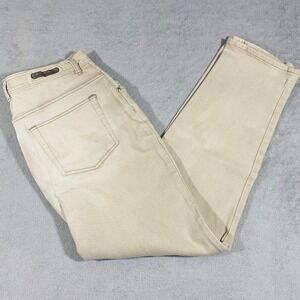 Gloria Vanderbilt Stretch Pants Womens 16W Tan High Rise Straight Leg Denim